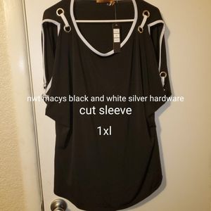 1xl black cold shoulder shirt